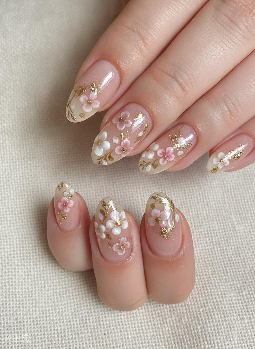 Nail art floral